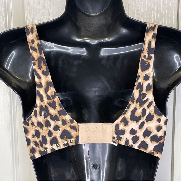 Victoria’s Secret Leopard Print Women's Seamless Bralette Cream Brown 32A - Picture 8 of 15